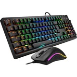 Sharkoon SKILLER SGB30 tastiera Mouse incluso USB QWERTZ Tedesco Nero Nero, USB, Interruttore a chiave meccanica, QWERTZ, LED RGB, Nero, Mouse incluso
