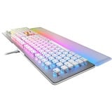 Turtle Beach Vulcan II Max tastiera Gaming USB Tedesco Bianco, Tastiera da gioco bianco/trasparente, Full-size (100%), Cablato, USB, Interruttore a chiave opto-meccanico, LED RGB, Bianco