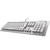 Turtle Beach Vulcan II Max tastiera Gaming USB Tedesco Bianco, Tastiera da gioco bianco/trasparente, Full-size (100%), Cablato, USB, Interruttore a chiave opto-meccanico, LED RGB, Bianco