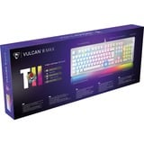 Turtle Beach Vulcan II Max tastiera Gaming USB Tedesco Bianco, Tastiera da gioco bianco/trasparente, Full-size (100%), Cablato, USB, Interruttore a chiave opto-meccanico, LED RGB, Bianco