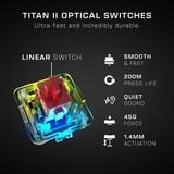 Turtle Beach Vulcan II Max tastiera Gaming USB Tedesco Bianco, Tastiera da gioco bianco/trasparente, Full-size (100%), Cablato, USB, Interruttore a chiave opto-meccanico, LED RGB, Bianco