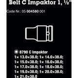 Wera 05004580001 bussola e set di bussole Nero, Set di bussole, 1/2", Metrico, 9 testina/e, 13,14,15,16,17,18,19,20,21 mm, 230 mm