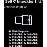 Wera 05004580001 bussola e set di bussole, chiave combinata   Nero, Set di bussole, 1/2", Metrico, 9 testina/e, 13,14,15,16,17,18,19,20,21 mm, 230 mm