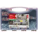 fischer Meister-Box XL Soggiorno + Viti, Tassello grigio chiaro/Rosso