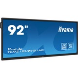 iiyama TE9218UWI-B1AG visualizzatore di messaggi Design chiosco 2,32 m (91.5") LED Wi-Fi 500 cd/m² 5K Ultra HD Nero Touch screen Processore integrato Android 16/7, Public Display Nero (opaco), Design chiosco, 2,32 m (91.5"), LED, 5120 x 2160 Pixel, Wi-Fi, 16/7
