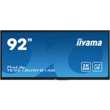 iiyama TE9218UWI-B1AG visualizzatore di messaggi Design chiosco 2,32 m (91.5") LED Wi-Fi 500 cd/m² 5K Ultra HD Nero Touch screen Processore integrato Android 16/7, Public Display Nero (opaco), Design chiosco, 2,32 m (91.5"), LED, 5120 x 2160 Pixel, Wi-Fi, 16/7