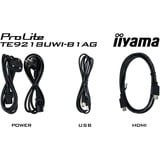 iiyama TE9218UWI-B1AG visualizzatore di messaggi Pannello piatto interattivo 2,32 m (91.5") LED Wi-Fi 500 cd/m² 5K Ultra HD Nero Touch screen Processore integrato Android 16/7, Public Display Nero (opaco), Pannello piatto interattivo, 2,32 m (91.5"), LED, 5120 x 2160 Pixel, Wi-Fi, 16/7