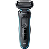 Braun Series 5 50-M1200S rasoio elettrico Trimmer Nero, Blu Nero/Turchese, Rasoio, EasyClean, Nero, Blu, LED, Batteria, Ioni di Litio