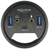 DeLOCK 62794 hub di interfaccia USB 3.2 Gen 1 (3.1 Gen 1) Type-A 5000 Mbit/s Nero USB 3.2 Gen 1 (3.1 Gen 1) Type-A, 3.5mm, USB 3.2 Gen 1 (3.1 Gen 1) Type-A, USB 3.2 Gen 1 (3.1 Gen 1) Type-C, 5000 Mbit/s, Nero, 1,5 m, Cina