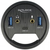 DeLOCK 62794 hub di interfaccia USB 3.2 Gen 1 (3.1 Gen 1) Type-A 5000 Mbit/s Nero, Hub USB USB 3.2 Gen 1 (3.1 Gen 1) Type-A, 3.5mm, USB 3.2 Gen 1 (3.1 Gen 1) Type-A, USB 3.2 Gen 1 (3.1 Gen 1) Type-C, 5000 Mbit/s, Nero, 1,5 m, Cina