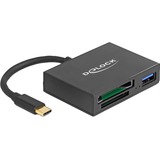 DeLOCK Lettore di schede USB-C per XQ e SD con porta USB 5 Gbps Tipo-A Nero