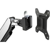 Digitus Porta monitor universale singolo con molla a gas e fissaggio da tavolo, Base per monitor argento, Morsa, 8 kg, 43,2 cm (17"), 68,6 cm (27"), 100 x 100 mm, Nero, Argento