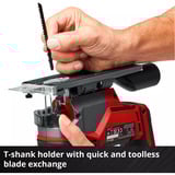 EINHELL Seghetto alternativo a batteria Power X-Change TE-JS 18/100 Li - Solo, 18Volt, Puzzle rosso/Nero