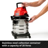 EINHELL TC-VC 18/20 Li S-Solo Nero, Grigio, Rosso 20 L rosso/Argento, Secco e bagnato, Nero, Grigio, Rosso, 20 L, 8 kPa, 1,5 m, 3,6 cm