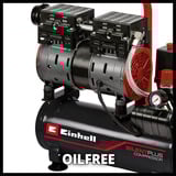 EINHELL TE-AC 6 Silent compressore ad aria 550 W 110 l/min rosso/Nero, 110 l/min, 8 bar, 550 W, 14,7 kg