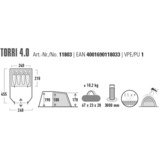 High Peak Torri 4.0, Tenda grigio scuro/Verde