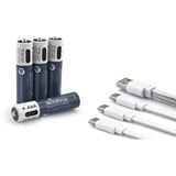 MediaRange Batteria USB-C Li-Ion, Mignon AA I 1.5V | 500 mAh, confezione da 4 