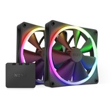 NZXT F140 RGB TWIN Case per computer, Processore Ventilatore 14 cm Nero 2 pz Nero, Ventilatore, 14 cm, 500 Giri/min, 1800 Giri/min, 32,5 dB, 24,85 pdc/min