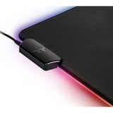 Thermaltake GMP-LVT-RGBHMS-01 tappetino per mouse Tappetino per mouse per gioco da computer Nero Nero, Nero, Monocromatico, Alimentazione USB, Rosso/Verde/Blu, Barra appoggiaferro antiscivolo, Tappetino per mouse per gioco da computer