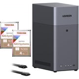 UGREEN Pacchetto DH2300 con 2x Toshiba N300 4 TB (MN10ADA400ES), NAS Nero