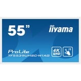 iiyama ProLite TF5539UHSC-W1AG Monitor PC 139,7 cm (55") 3840 x 2160 Pixel 4K Ultra HD LED Touch screen Multi utente Bianco, Public Display bianco, 139,7 cm (55"), 3840 x 2160 Pixel, 4K Ultra HD, LED, 8 ms, Bianco
