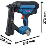 Bosch Chiodatrice per legno a batteria GTH 18V-38 2M Professional solo, 18Volt, Graffatrice blu/Nero