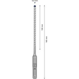 Bosch Expert Punta per martelli SDS plus-7X, Trapano Martello perforatore, Hammer drill bit, 5 mm, 165 mm, Cemento, Pietra, 10 cm