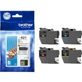 Brother LC-421VAL PagePack 4 pz Originale Resa standard Nero, Ciano, Magenta, Giallo Resa standard, 200 pagine, 200 pagine, 4 pz, Confezione multipla