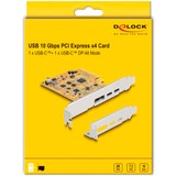 DeLOCK Scheda PCIe x4 a 1x USB-C ext. 10 Gbit/s B. + 1x USB-C ext. DP Alt Mode, Controller USB 