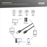 Digitus Cavo di collegamento USB 2.0 USB-A > USB-C Nero