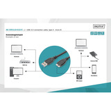 Digitus Cavo di collegamento USB 3.2 Gen 1 USB-A > Micro USB-B Nero