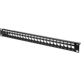 Digitus Pannello patch modulare, 24 porte Nero, 24 porte, Nero, Montaggio a rack, 1U, 483 mm, 1,5 mm, 560 mm