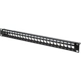 Digitus Pannello patch modulare, 24 porte, Patch Panel Nero, 24 porte, Nero, Montaggio a rack, 1U, 483 mm, 1,5 mm, 560 mm