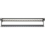 Digitus Pannello patch modulare, 24 porte, Patch Panel Nero, 24 porte, Nero, Montaggio a rack, 1U, 483 mm, 1,5 mm, 560 mm