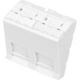 Digitus Piastra frontale 2 porte angolata, per telaio DN-93802-5-SH, Apertura bianco