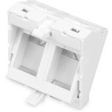 Digitus Piastra frontale 2 porte angolata, per telaio DN-93802-5-SH, Apertura bianco