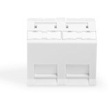 Digitus Piastra frontale 2 porte angolata, per telaio DN-93802-5-SH, Apertura bianco