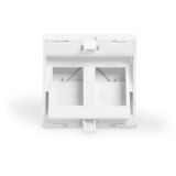 Digitus Piastra frontale 2 porte angolata, per telaio DN-93802-5-SH, Apertura bianco