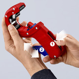 KNIPEX 90 23 02 BK, Tagliatubi rosso/Blu