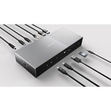 Kensington Docking station SD5000T5 EQ Thunderbolt 5 4K triplo con PD da 140 W - Windows/macOS grigio, Cablato, Thunderbolt 5, 140 W, 3,5 mm, 10,100,1000,2500 Mbit/s, Nero, Grigio