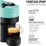Krups Vertuo Pop XN920 Nespresso by XN9204K, Macchina a capsula Nero/Menta, Macchina per caffè a capsule, 0,56 L, Capsule caffè, 1500 W, Nero, Colore menta