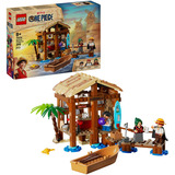 LEGO ONE PIECE 75636 La Capanna del Villaggio Foosha con Barca Giocattolo, Minifigure, Poster Ricercato, Regalo Bambini 8+, Giochi di costruzione Minifigure, Poster Ricercato, Regalo Bambini 8+, Set da costruzione, 8 anno/i, Plastica, 299 pz, 449 g