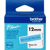 Brother BTAG-L33 nastro per etichettatrice Blu e azzurro, Nastro di scrittura Blu e azzurro, Filippine, 5 anno/i, Brother, P-touch PT-N10, PT-N20, PT-N25BT, 1,2 cm