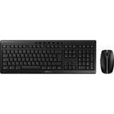 CHERRY Stream Desktop Recharge tastiera Mouse incluso Universale RF Wireless QWERTY Inglese UK Nero, Set desktop Nero, Full-size (100%), Wireless, RF Wireless, QWERTY, Nero, Mouse incluso