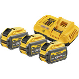 DEWALT Kit di avvio batteria XR FLEXVOLT DCB118X3, incl. 3x batteria 54 Volt 3Ah, set giallo/Nero