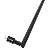 D-Link DWA-137 scheda di rete e adattatore WLAN, Adattatore Wi-Fi Nero, Cablato, USB, WLAN, Wi-Fi 4 (802.11n), Nero