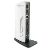 DeLOCK 87771 replicatore di porte e docking station per notebook Cablato Nero, Bianco Nero/Bianco, Cablato, 3,5 mm, 10,100,1000 Mbit/s, Nero, Bianco, 2560 x 1440 Pixel, 100 - 240 V