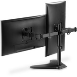 Digitus Supporto monitor universale doppio, Supporto per pavimento Nero (opaco), Libera installazione, 8 kg, 38,1 cm (15"), 81,3 cm (32"), 100 x 100 mm, Nero
