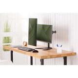 Digitus Supporto monitor universale doppio, Supporto per pavimento Nero (opaco), Libera installazione, 8 kg, 38,1 cm (15"), 81,3 cm (32"), 100 x 100 mm, Nero