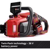 EINHELL Motosega professionale a batteria GP-LC 36/40 Li BL-Solo, 36 Volt (2x18V), Sega a catena rosso/Nero